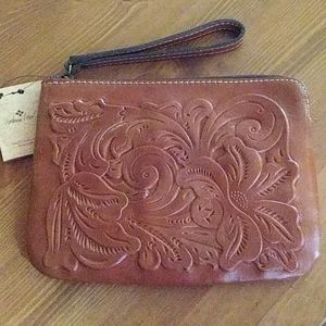 Detailed Leather Wristlet